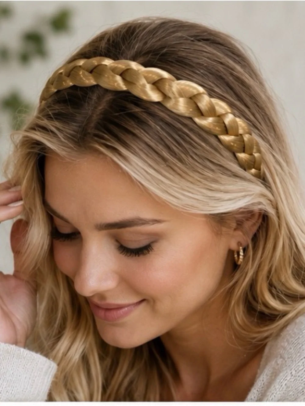 Set of 3 Braided Hair Headbands – Blonde/Golden Tones